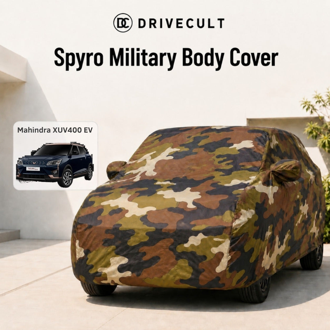 Mahindra XUV400 EV Spyro Military body cover 1
