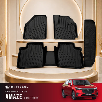 DriveCult Apex TPE 5D mats custom fit for the Honda Amaze 2018-2024