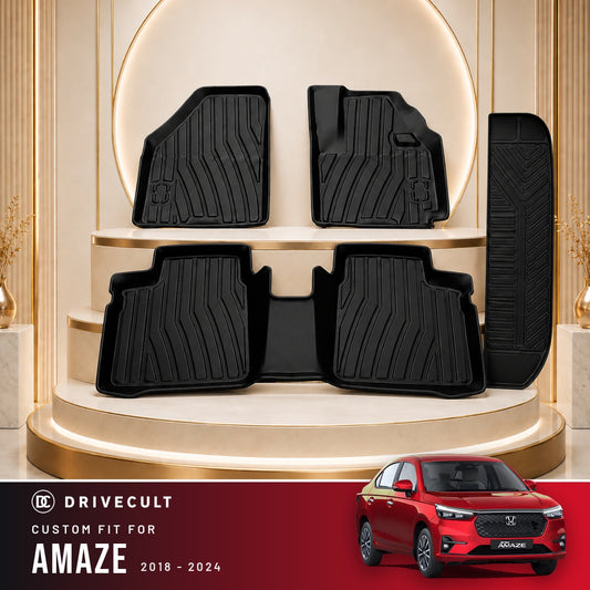 DriveCult Apex TPE 5D mats custom fit for the Honda Amaze 2018-2024