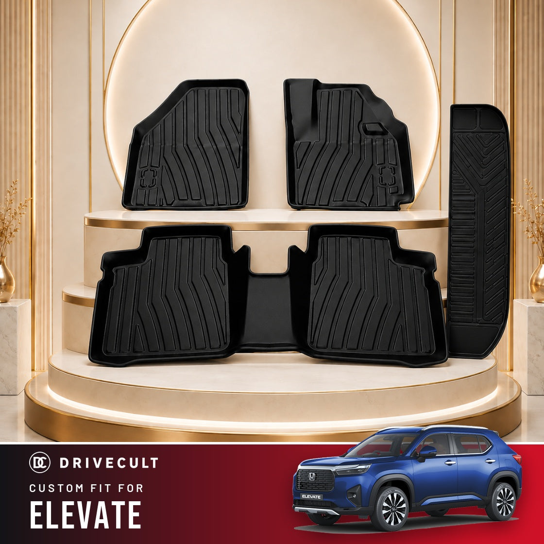 DriveCult Apex TPE 5D mats custom fit for the Honda Elevate