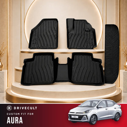 DriveCult Apex TPE 5D mats custom fit for the Hyundai Aura