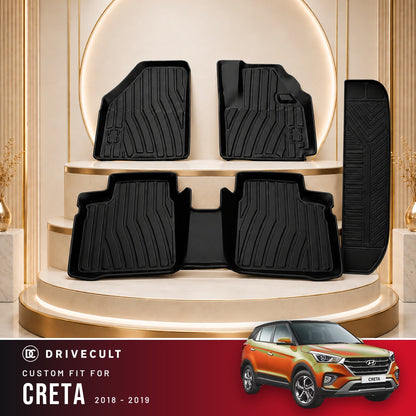 DriveCult Apex TPE 5D mats custom fit for the Hyundai Creta 2018-2019
