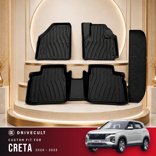 DriveCult Apex TPE 5D mats custom fit for the Hyundai Creta 2020-2023