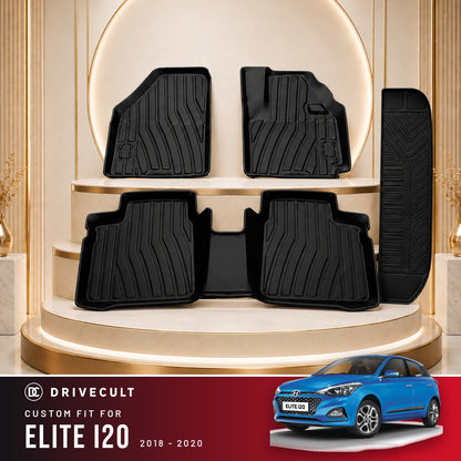 DriveCult Apex TPE 5D mats custom fit for the Hyundai Elite i20 2018-2020