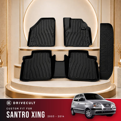 DriveCult Apex TPE 5D mats custom fit for the Hyundai Santro Xing 2003-2014