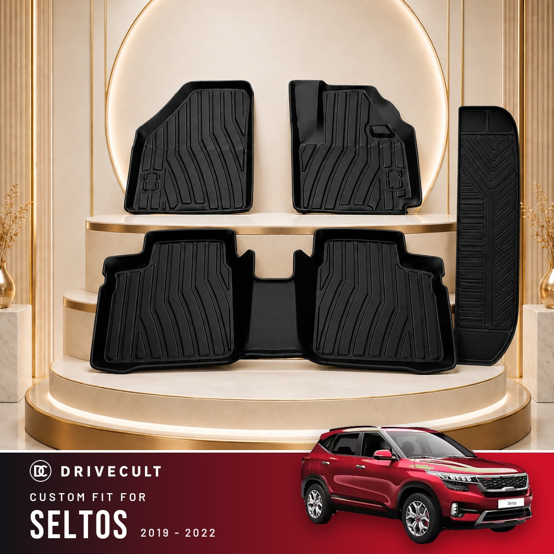 DriveCult Apex TPE 5D mats custom fit for the Kia Seltos 2019-2022