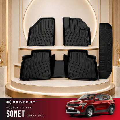 DriveCult Apex TPE 5D mats custom fit for the Kia Sonet 2020-2023