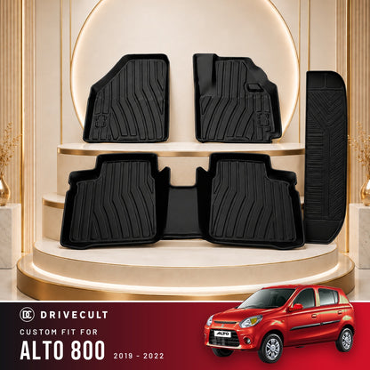 DriveCult Apex TPE 5D mats custom fit for the Maruti Suzuki Alto 800 2019-2022