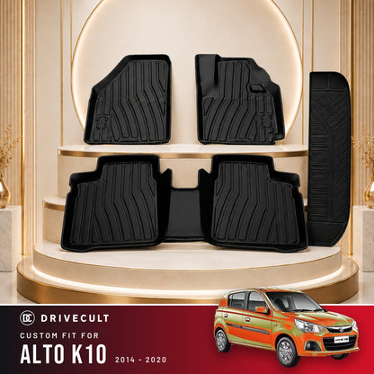 DriveCult Apex TPE 5D mats custom fit for the Maruti Suzuki Alto K10 2014-2020