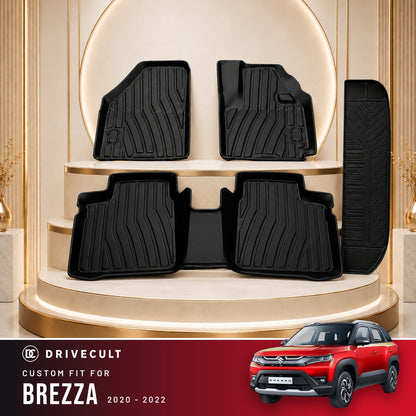 DriveCult Apex TPE 5D mats custom fit for the Maruti Suzuki Brezza 2020-2022