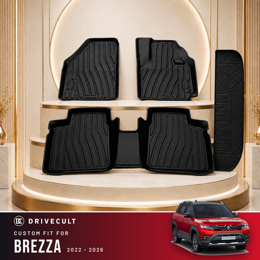 DriveCult Apex TPE 5D mats custom fit for the Maruti Suzuki Brezza 2022-2026