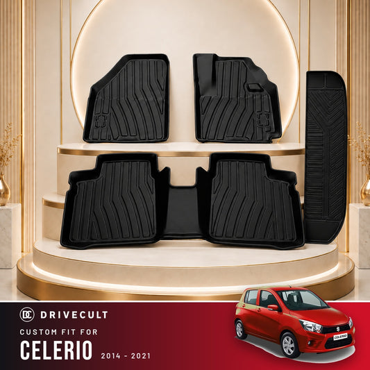 DriveCult Apex TPE 5D mats custom fit for the Maruti Suzuki Celerio 2014-2021