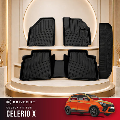 DriveCult Apex TPE 5D mats custom fit for the Maruti Suzuki Celerio X