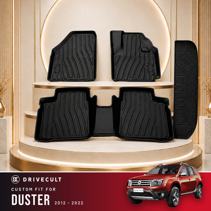 DriveCult Apex TPE 5D mats custom fit for the Renault Duster 2012-2022