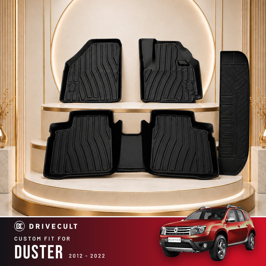 DriveCult Apex TPE 5D mats custom fit for the Renault Duster 2012-2022
