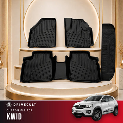 DriveCult Apex TPE 5D mats custom fit for the Renault Kwid