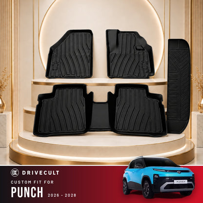 DriveCult Apex TPE 5D mats custom fit for the Tata Punch 2026-2028
