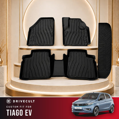 DriveCult Apex TPE 5D mats custom fit for the Tata Tiago EV