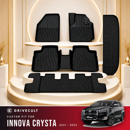 DriveCult Apex TPE 5D mats custom fit for the Toyota Innova Crysta 2021-2022