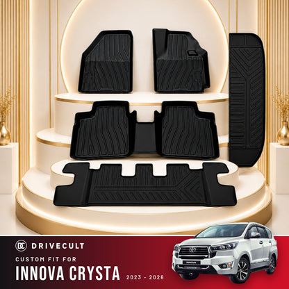 DriveCult Apex TPE 5D mats custom fit for the Toyota Innova Crysta 2023-2026