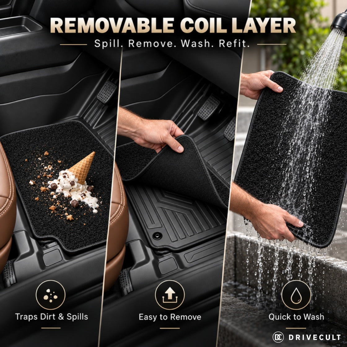 Maruti Suzuki Alto 800 2019-2022 ATM X Mats - removable coil layer traps dirt and spills and rinses clean