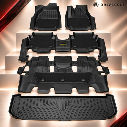 Mahindra XUV 7XO ATM X Mats - complete 7-seater ATM X set with boot tray