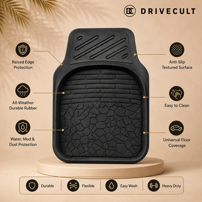 DriveCult Armour 5D anti-skid car mats for hatchbacks, sedans and SUVs