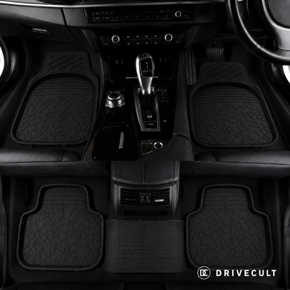 DriveCult Armour 5D easy-clean rubber car floor mat set