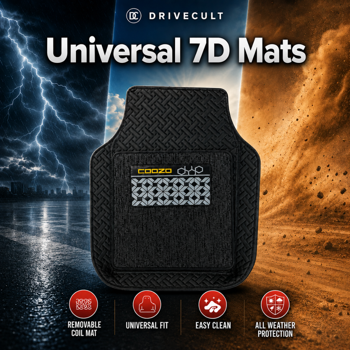 DriveCult Luxe Universal 7D premium car floor mat set