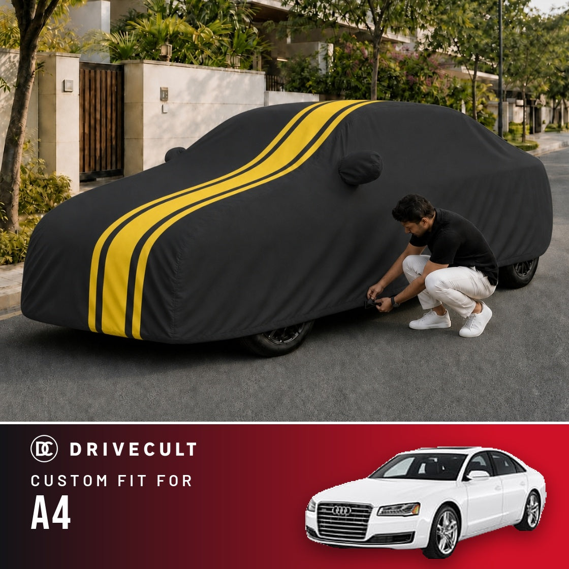 Audi A4 DriveCult Blaze custom-fit waterproof car body cover