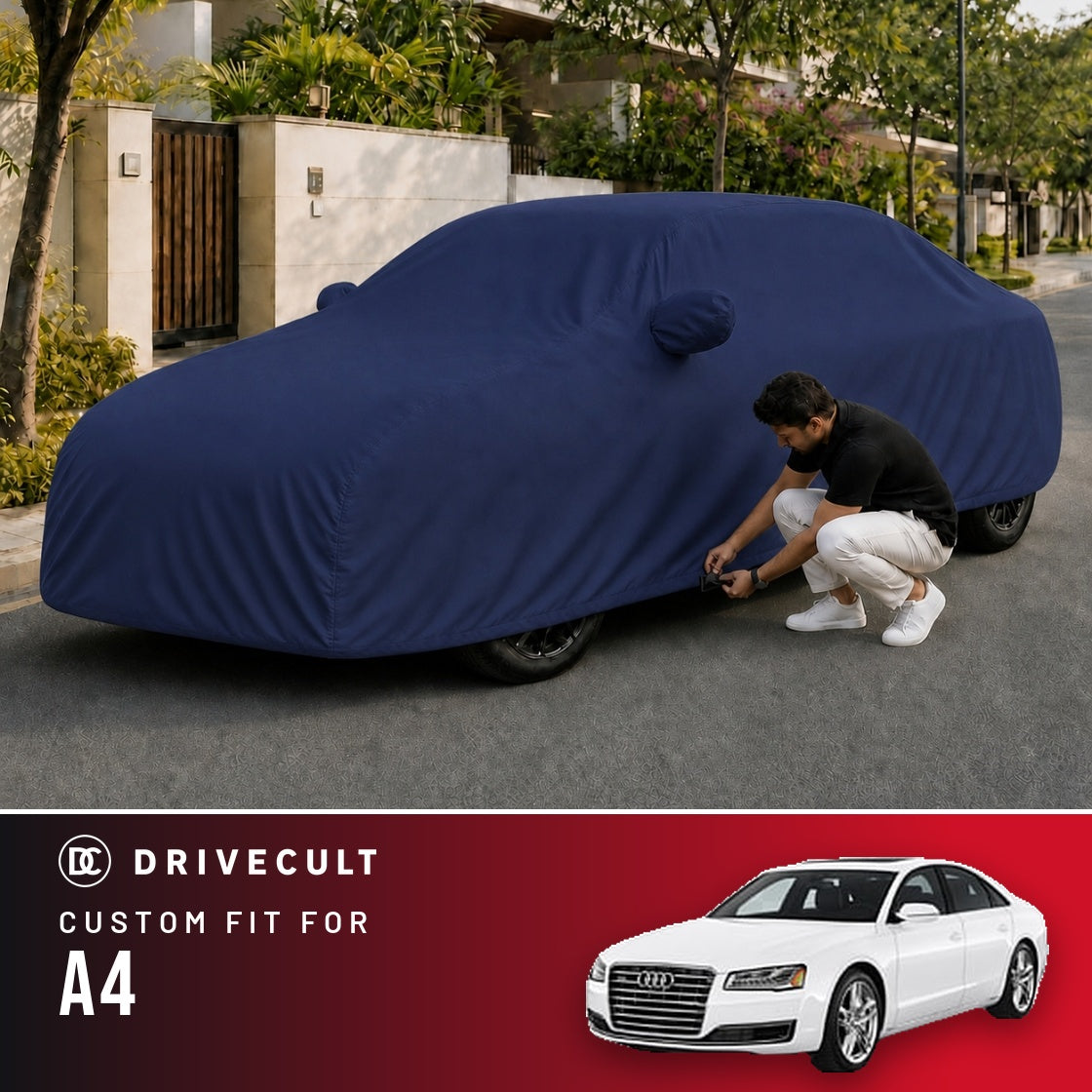 Audi A4 DriveCult Storm custom-fit waterproof car body cover