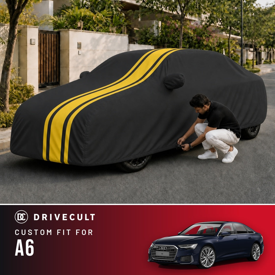 Audi A6 DriveCult Blaze custom-fit waterproof car body cover
