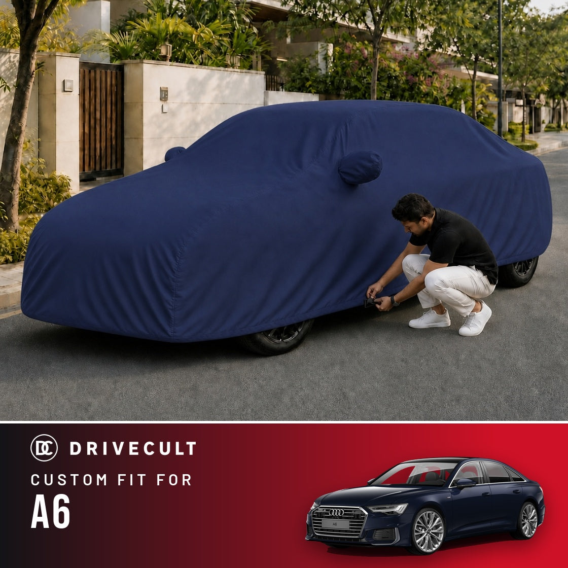 Audi A6 DriveCult Storm custom-fit waterproof car body cover