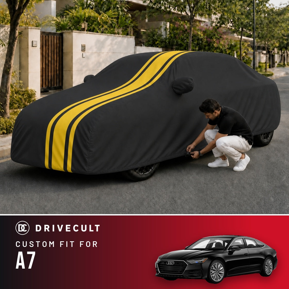 Audi A7 DriveCult Blaze custom-fit waterproof car body cover