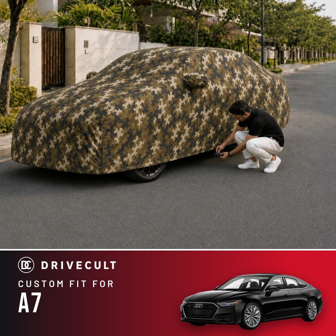 Audi A7 DriveCult Phantom custom-fit waterproof car body cover