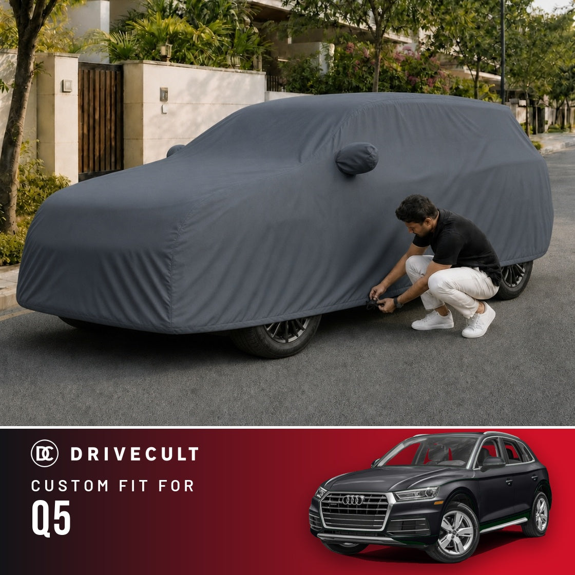 Audi Q5 DriveCult Titan custom-fit waterproof car body cover