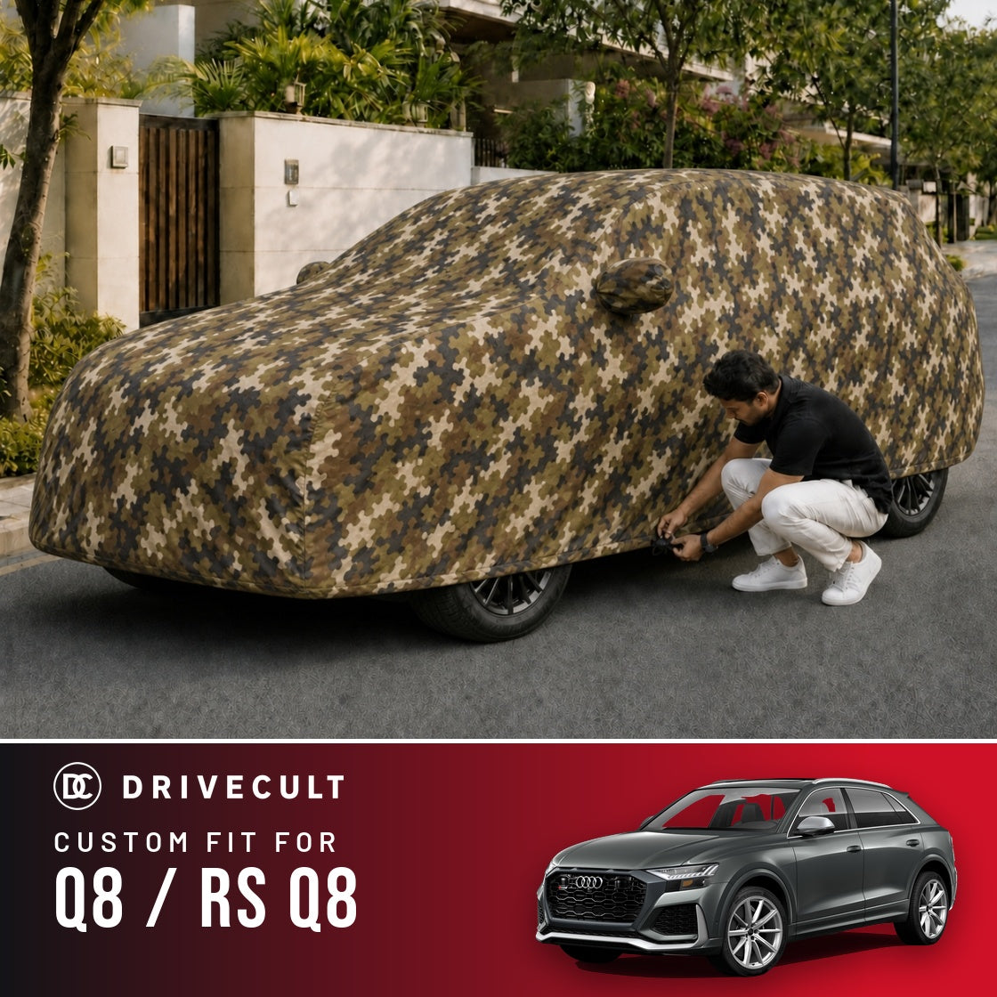 Audi Q8 / RS Q8 DriveCult Phantom custom-fit waterproof car body cover