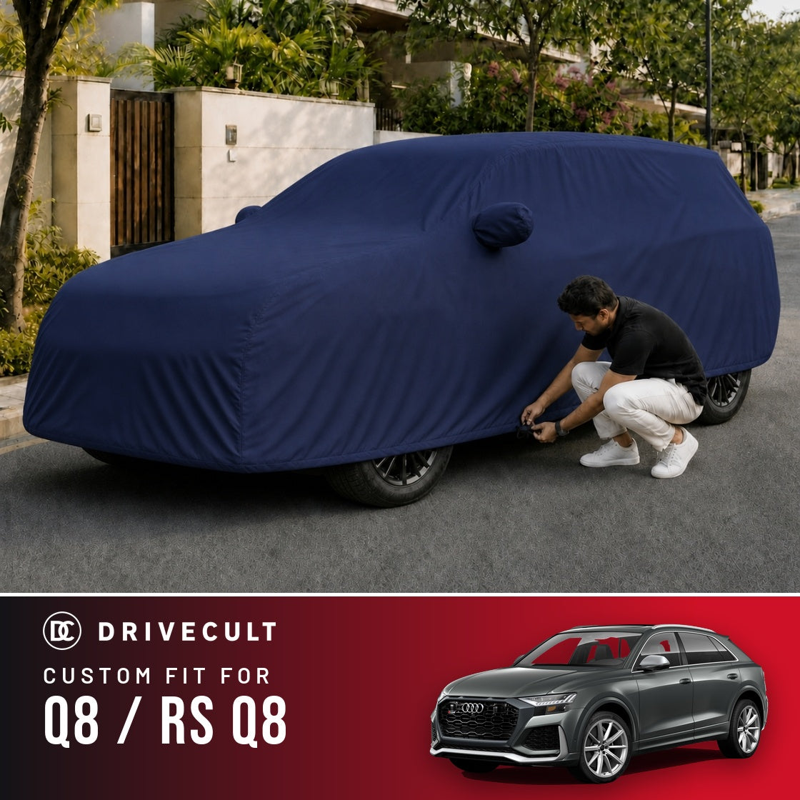 Audi Q8 / RS Q8 DriveCult Storm custom-fit waterproof car body cover
