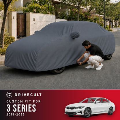 BMW 3 Series 2019-2026 DriveCult Titan custom-fit waterproof car body cover
