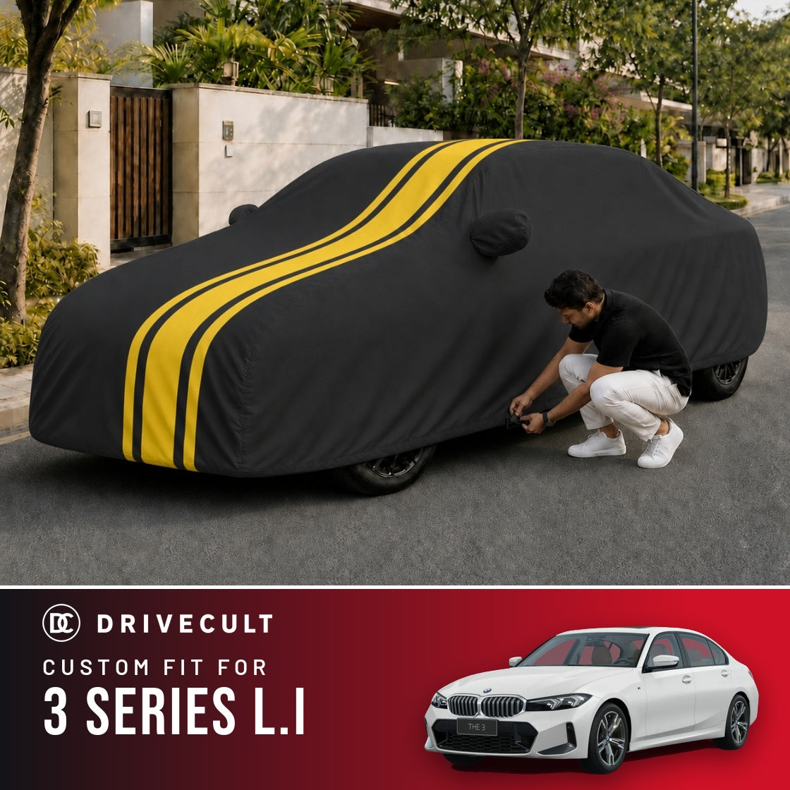 BMW 3 Series L.I DriveCult Blaze custom-fit waterproof car body cover