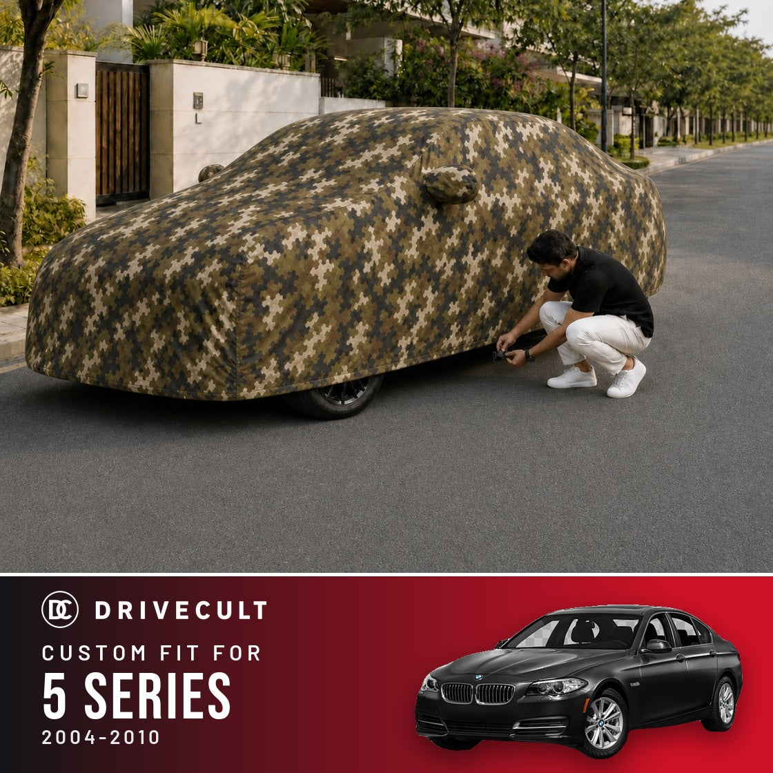 BMW 5 Series 2004-2010 DriveCult Phantom custom-fit waterproof car body cover