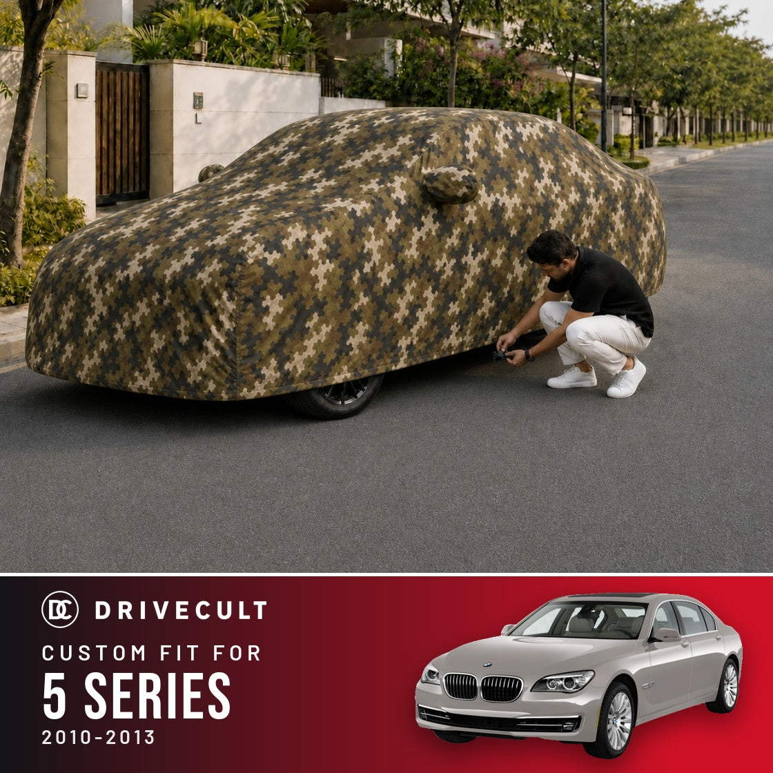 BMW 5 Series 2010-2013 DriveCult Phantom custom-fit waterproof car body cover