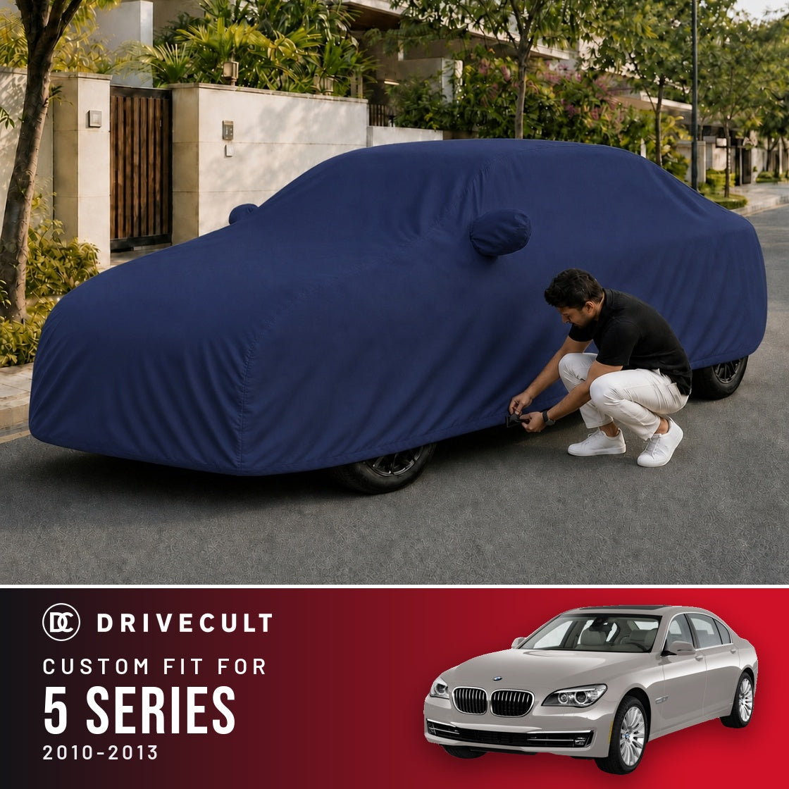 BMW 5 Series 2010-2013 DriveCult Storm custom-fit waterproof car body cover