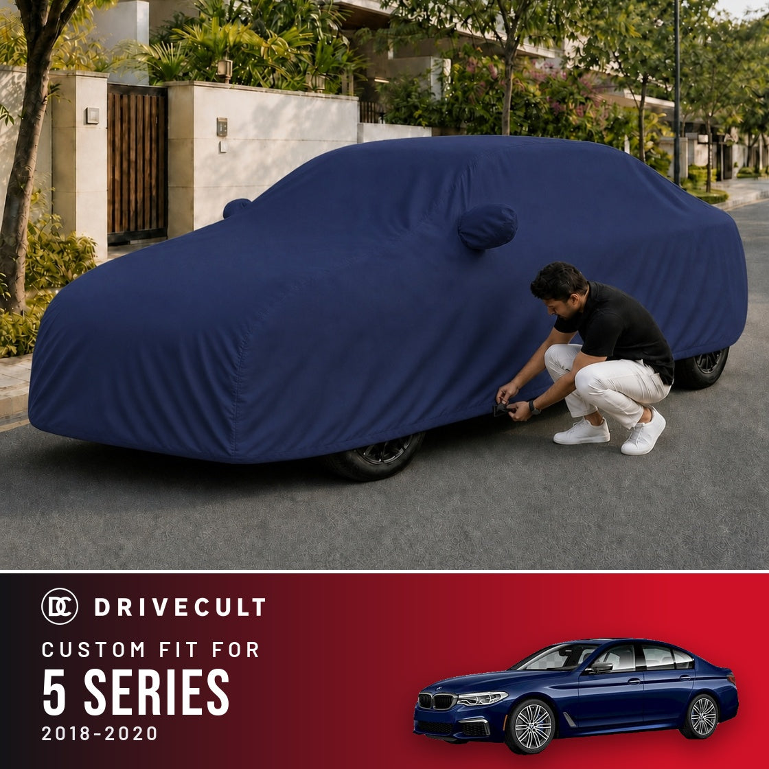 BMW 5 Series 2018-2020 DriveCult Storm custom-fit waterproof car body cover
