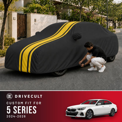 BMW 5 Series 2024-2026 DriveCult Blaze custom-fit waterproof car body cover