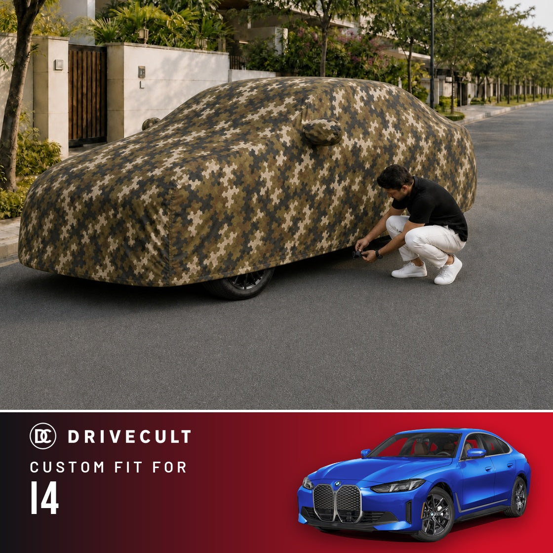BMW i4 DriveCult Phantom custom-fit waterproof car body cover