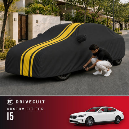 BMW i5 DriveCult Blaze custom-fit waterproof car body cover