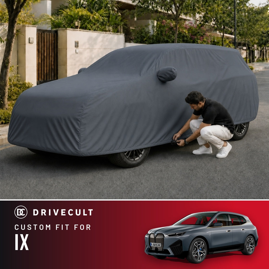 BMW iX DriveCult Titan custom-fit waterproof car body cover