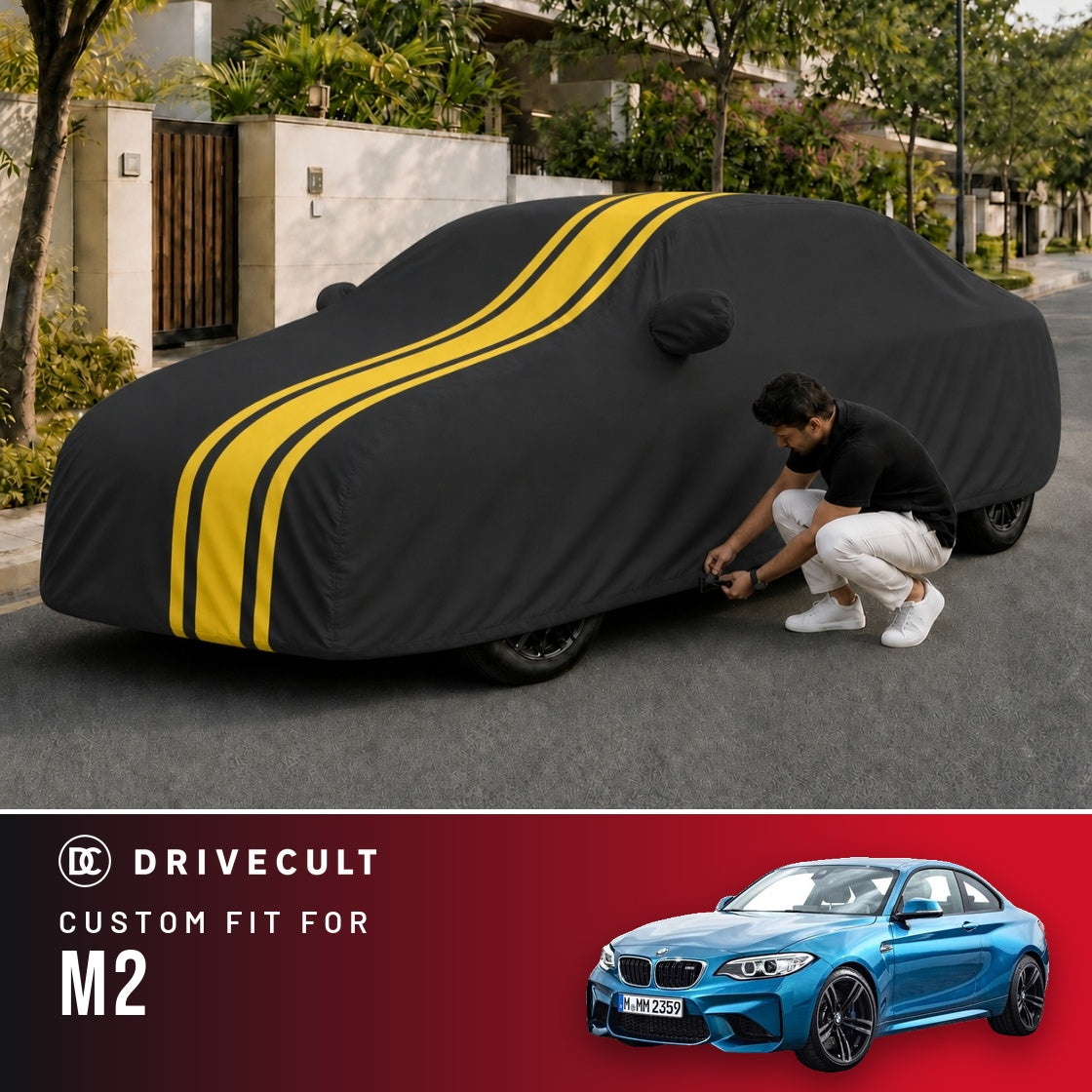 BMW M2 DriveCult Blaze custom-fit waterproof car body cover