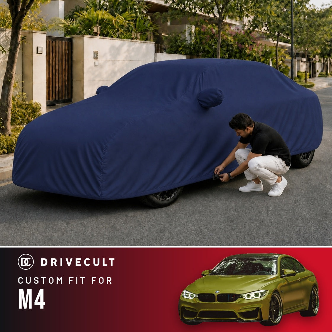 BMW M4 DriveCult Storm custom-fit waterproof car body cover